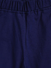 Load image into Gallery viewer, Campana Girls Pure Cotton Contrast Detail Solid Shorts - Navy Blue
