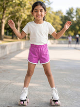 Load image into Gallery viewer, Campana Girls Pure Cotton Contrast Detail Solid Shorts - Dark Pink
