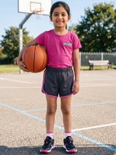 Load image into Gallery viewer, Campana Girls Pure Cotton Contrast Detail Solid Shorts - Smoky Grey
