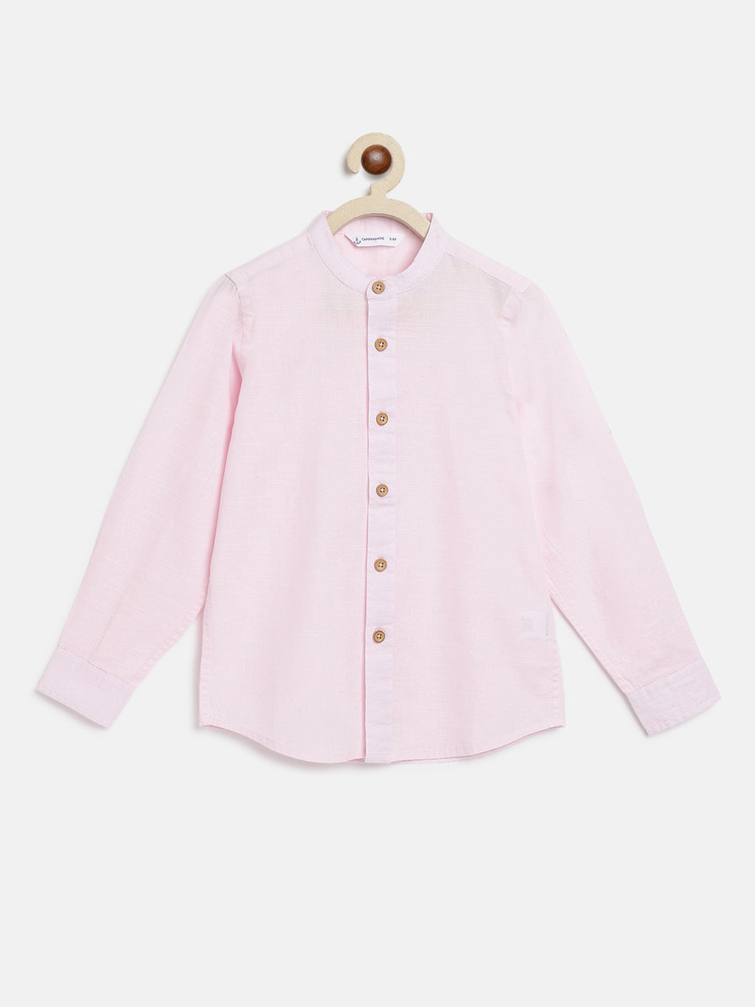 Campana Boys Jon Full Sleeve Cotton - Linen Shirt - Soft Pink