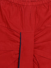 Load image into Gallery viewer, Boys Bansi Dhoti Kurta Set -  Genda Phool Print - Navy &amp; Red

