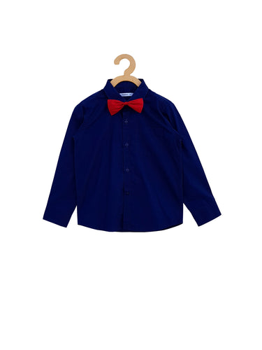 Campana Boys Shirt with Bowtie - Navy