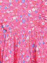 Load image into Gallery viewer, Campana Girls Janet Frilly Dress - Cosmos Flower Print - Pink &amp; Blue
