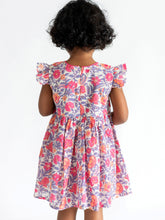 Load image into Gallery viewer, Campana Girls Ruby Crossover Dress - Floral Fantasy Print - Pink &amp; Purple
