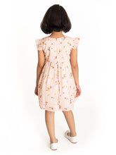 Load image into Gallery viewer, Campana Girls Ruby Crossover Dress - Flower Scatter Print - Baby Pink
