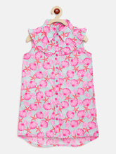 Load image into Gallery viewer, Campana Girls Nicole Shirt Style Tunic Dress - Sea Life Print - Pink &amp; Blue
