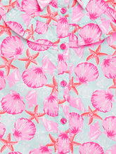 Load image into Gallery viewer, Campana Girls Nicole Shirt Style Tunic Dress - Sea Life Print - Pink &amp; Blue
