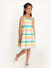 Load image into Gallery viewer, Campana Girls Lisa Bohemian Dress - Pastel Stripes - Multicolour
