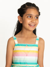 Load image into Gallery viewer, Campana Girls Lisa Bohemian Dress - Pastel Stripes - Multicolour
