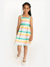 Load image into Gallery viewer, Campana Girls Lisa Bohemian Dress - Pastel Stripes - Multicolour
