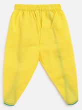 Load image into Gallery viewer, Campana Girls Asmi Dhoti Set - Plant Print - Aqua Blue and Lemon Yellow
