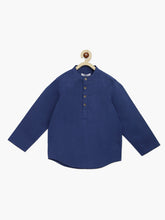 Load image into Gallery viewer, Campana Boys Amias Popover Shirt - Solid Textured - Ink Blue
