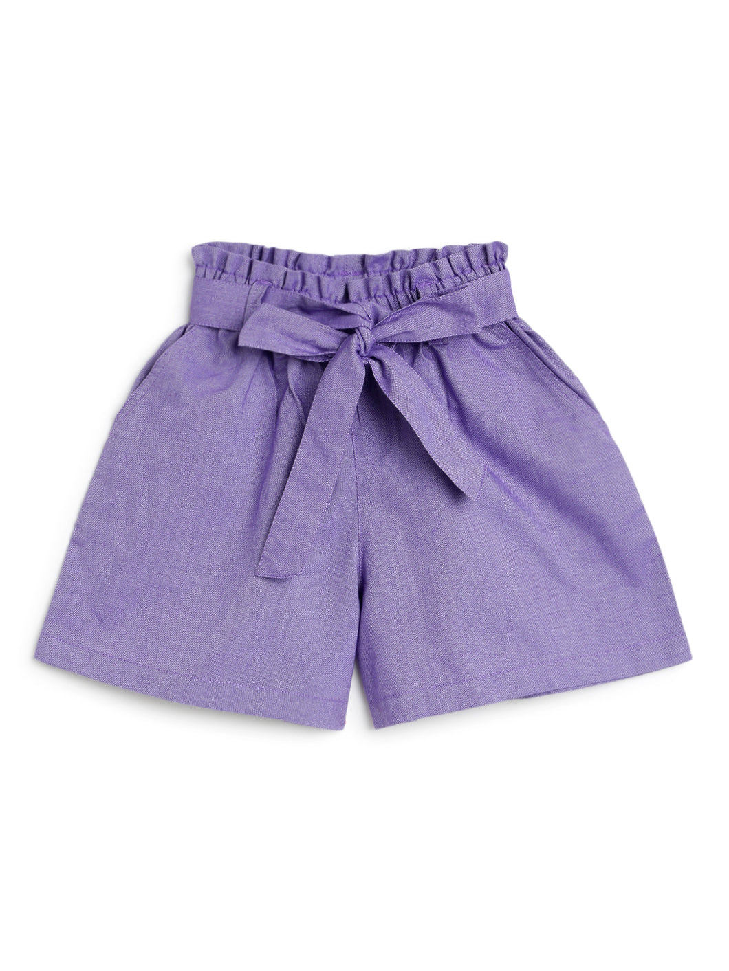 Campana Girls Luna Solid Shorts - Purple Chambray