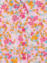 Load image into Gallery viewer, Campana Girls Ava Button Down Dress - Flower Cluster Print - Pink &amp; Multicolour
