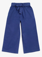 Load image into Gallery viewer, Campana Girls Chelsea 100% Cotton Culottes Trousers with Belt - Striking Blue
