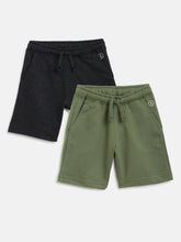 Load image into Gallery viewer, Campana Boys Larry Pack of Two Shorts - Charcoal &amp; Olive

