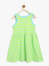 Load image into Gallery viewer, Campana Girls Pack of Two Cotton Jersey Striped Fit &amp; Flare Dresses - Canary Yellow &amp; Lime Green
