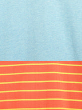 Load image into Gallery viewer, Campana Girls Steffi Pack of 2 Round Neck T-Shirts - Peach Stripe + Ice Blue Melange
